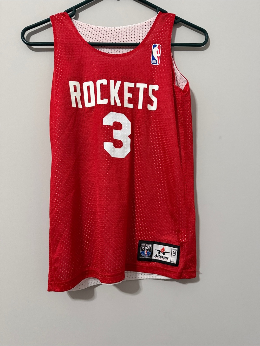Alleson Athletic Houston Rockets Youth M Reversible Practice Basketball Jersey.